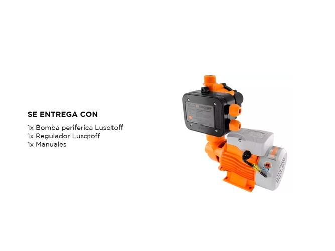 Kit Bomba Periferica Lusqtoff 0.5hp CPM150 + Regulador Automatico de Presion Lusqtoff MPS-1  - 5