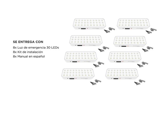 Luz de Emergencia Gadnic Tools L30 Kit x8 30 Led Alta Luminosidad 6500K - 5