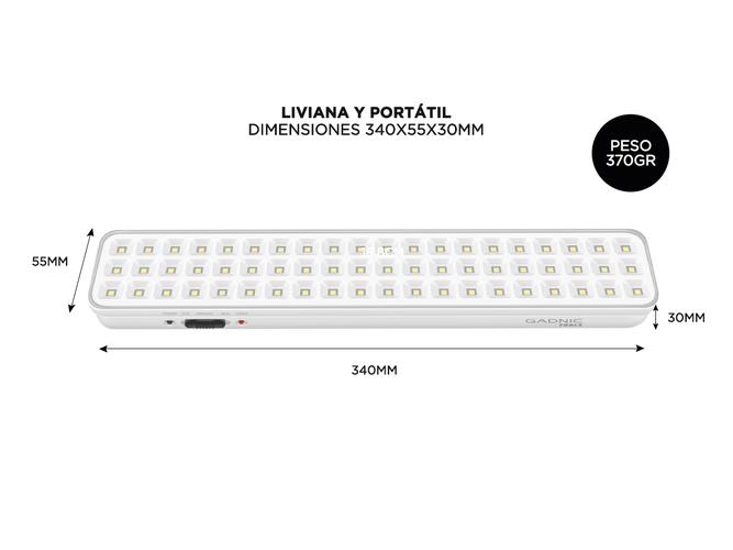 Luz de Emergencia Gadnic Tools L60 Kit x8 60 Led Alta Luminosidad 6500K - 4