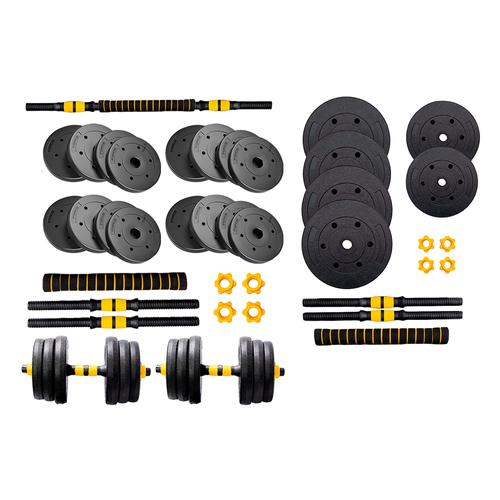 Kit Mancuernas Y Barra 30 Kg + 25 Kg Discos PVC Force By Gadnic Pvc Tope A Rosca Alta Resistencia Conversor A Rosca - 0