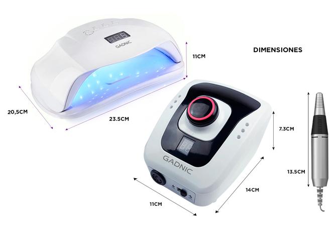 Kit Para Uñas Gadnic Torno T206  Cabina UV Ledsun Plus Uso Profesional - 5