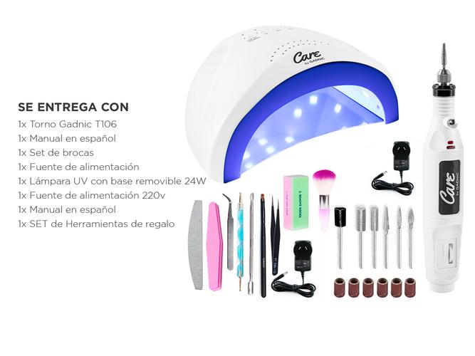 Kit Para Uñas Gadnic Torno T102  Cabina UV Ledsun 48w Uso Profesional - 6