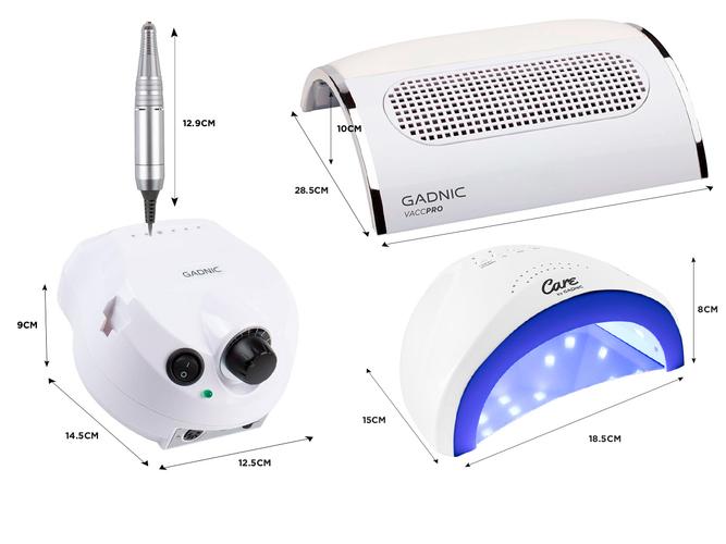 Kit Para Uñas Gadnic Torno T202 + Cabina UV Ledsun + Extractor de Polvo VaccPro - 5
