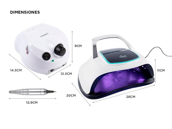 Kit Para Uñas Gadnic Torno T202 + Cabina UV Led BQ6 Pro Uso Profesional - 5