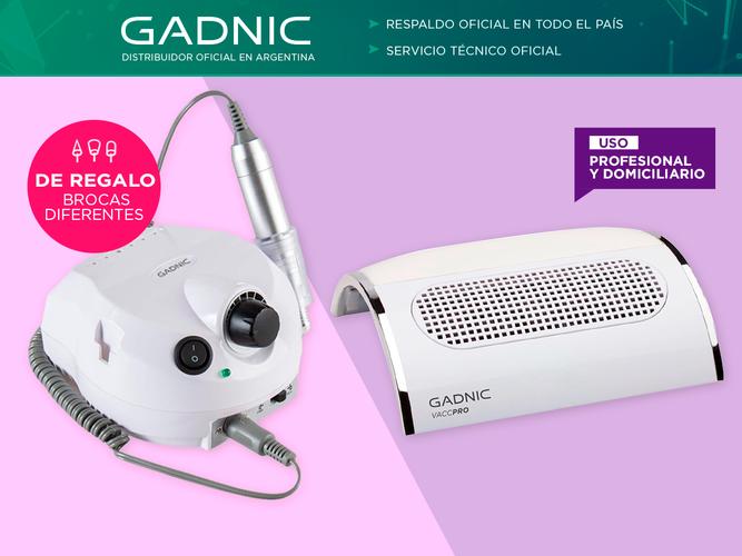 Kit Para Uñas Gadnic Torno T202 + Extractor de Polvo VaccPro Uso Profesional - 1