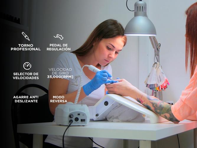 Kit Para Uñas Gadnic Torno T202 + Extractor de Polvo VaccPro Uso Profesional - 2