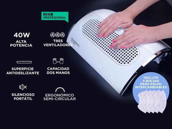 Kit Para Uñas Gadnic Torno T202 + Extractor de Polvo VaccPro Uso Profesional - 3
