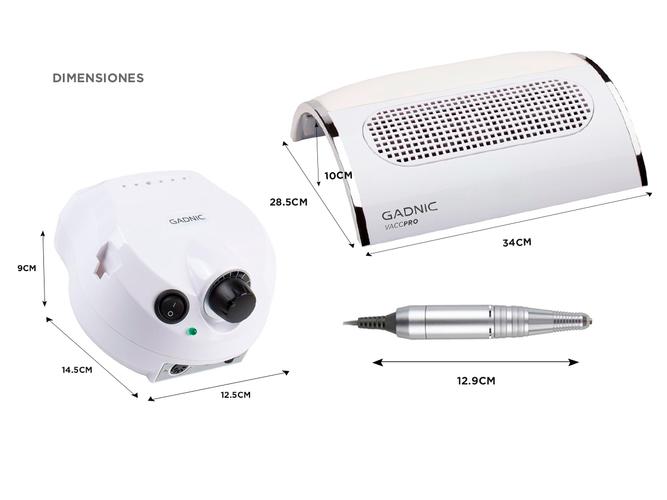 Kit Para Uñas Gadnic Torno T202 + Extractor de Polvo VaccPro Uso Profesional - 5