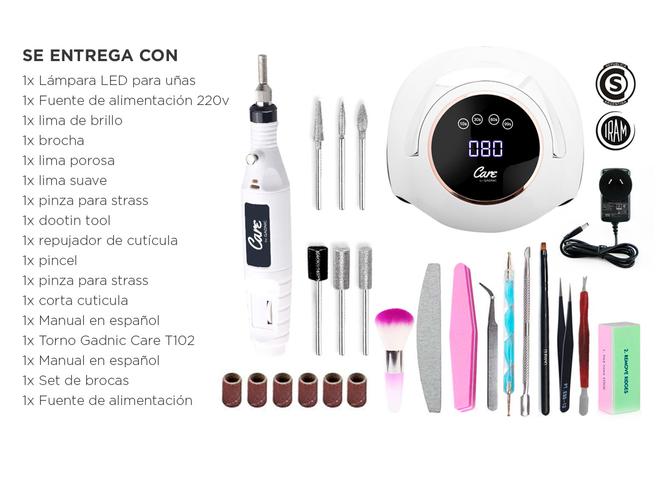 Kit Para Uñas Gadnic Torno T102  Cabina UV Led BQST 180W Uso Profesional  - 6