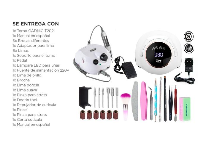 Kit Para Uñas Gadnic Torno T202  Cabina UV Led BQST 180W Uso Profesional  - 6