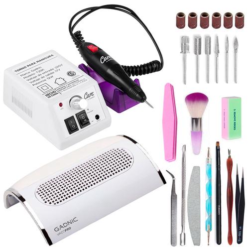 Kit Extractor De Polvo Para Uñas + Torno Manicura Gadnic  - 0