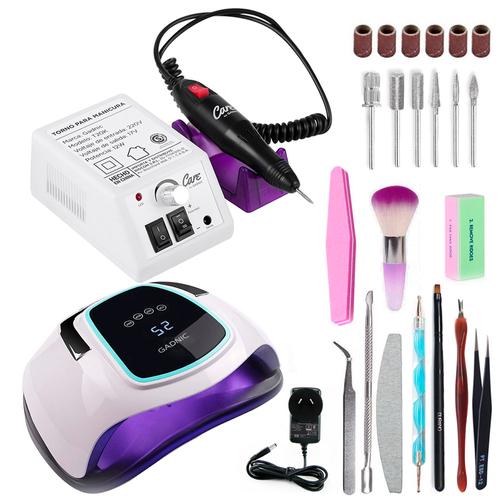 Kit Cabina Para Uñas Uv Led 108W + Torno Manicura T20K Gadnic  - 0