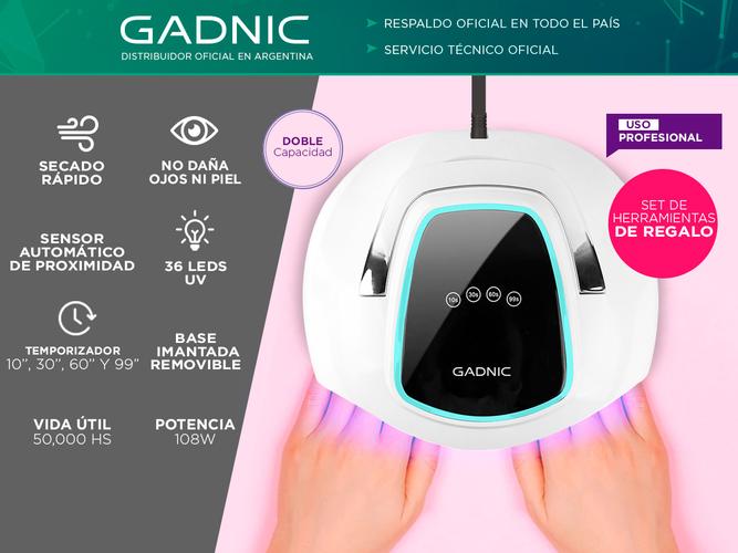 Kit Cabina Para Uñas Uv Led 108W + Torno Manicura T20K Gadnic  - 2