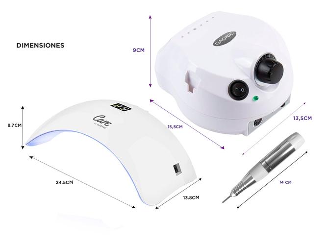 Kit Para Uñas Gadnic Torno T202  Cabina UV LED 48W Profesional - 5