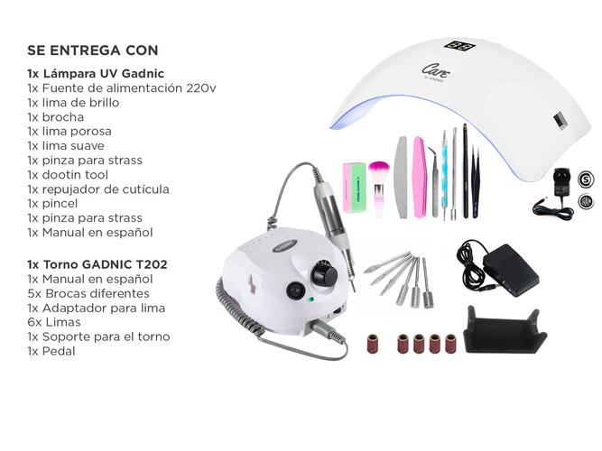 Kit Para Uñas Gadnic Torno T202  Cabina UV LED 48W Profesional - 6