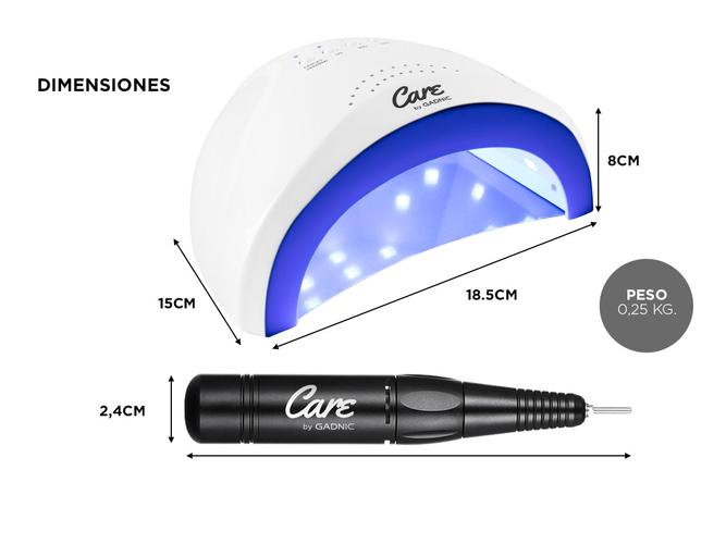 Kit Para Uñas Gadnic Torno T105 + Cabina UV LED 48W Profesional - 5