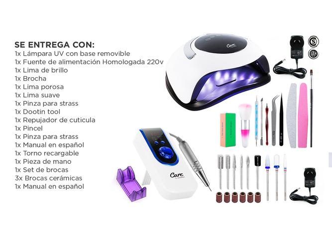 Kit Para Uñas Gadnic Torno T103 Recargable  Cabina Para Uñas Led 120w Uso Profesional - 6