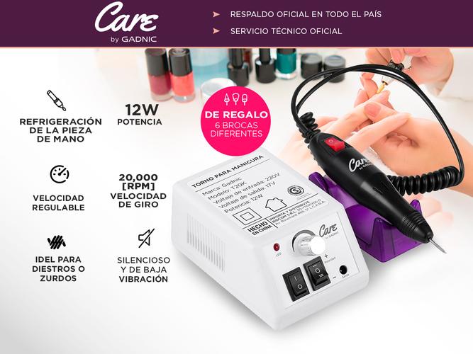 Kit Para Uñas Gadnic Torno T20K  Cabina UV LED 180W Profesional - 1