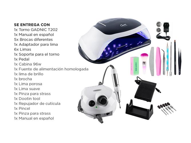 Kit Para Uñas Gadnic Torno T202  Cabina Uv H5 Plus Led 96W Profesional - 6