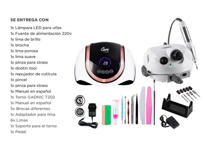 KIT Cabina Para Uñas Uv Led 180W  Torno Manicura T202 Profesional - 6