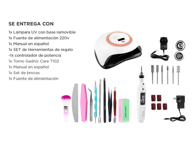KIT Cabina Para Uñas UV Bq1 + Torno Para Uñas T102 Gadnic - 6