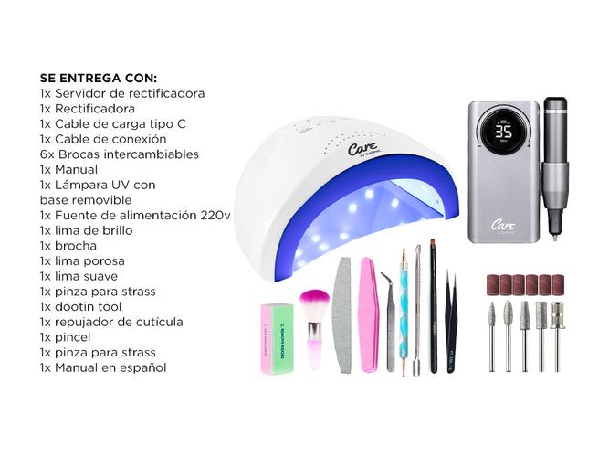 Torno Eléctrico Portatíl + Cabina Para Uñas Gadnic Ledsun 48W - 6