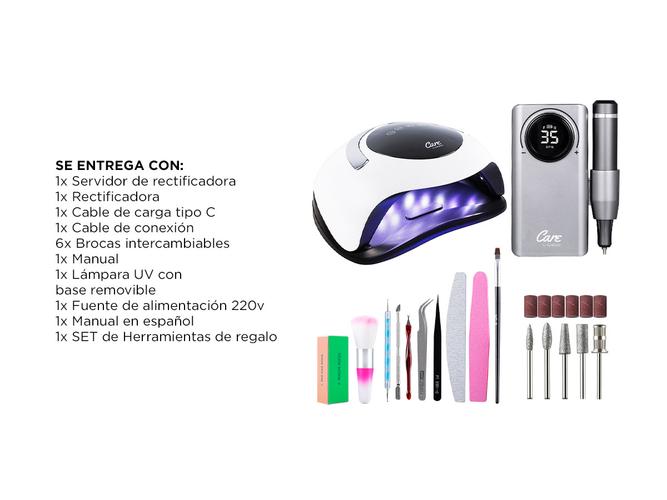 Torno Eléctrico Portatíl + Cabina Para Uñas Gadnic BQ5 Pro - 6
