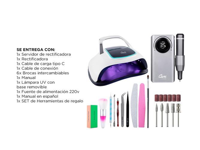Torno Eléctrico Portatíl + Cabina Para Uñas Gadnic BQ6 Pro - 6