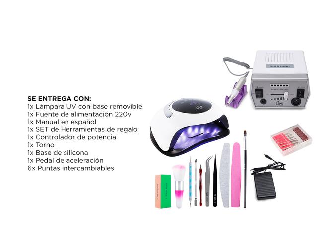 Kit Lámpara LED UV 120W BQ5 PRO  Torno para Uñas Eléctrico - 6
