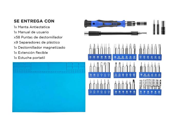 Kit Manta Antiestatica + Desarmador C/54 Puntas Intercambiables  - 6