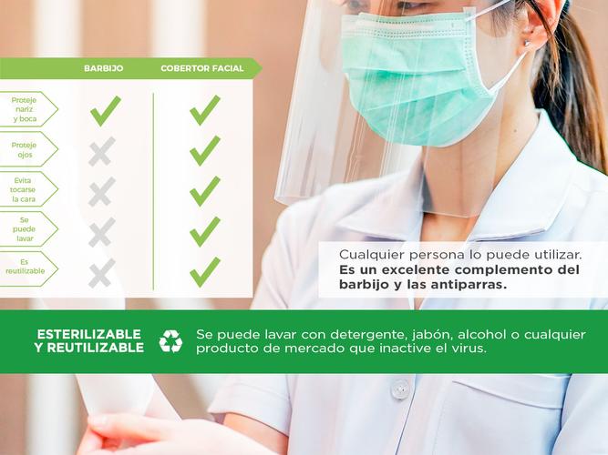 Kit 50 Máscaras de Protección Facial PET 500 Micrones - 3