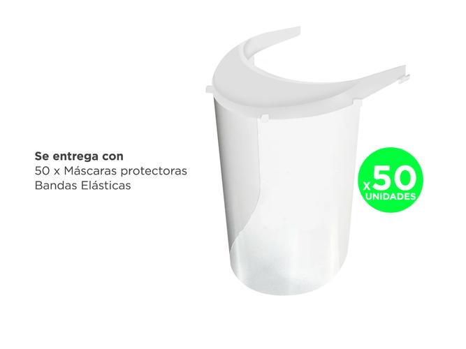 Kit 50 Máscaras de Protección Facial PET 500 Micrones - 5