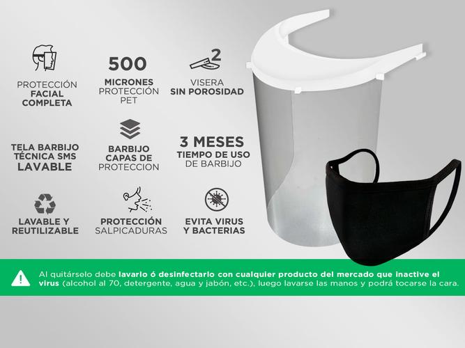 Máscara Protector Facial + Barbijo de Tela - 1