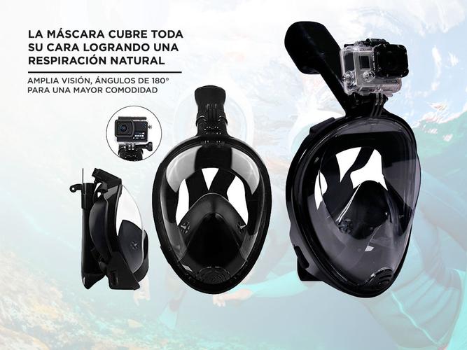 Kit Mascara Snorkel Gadnic + Camara Deportiva 4K - 3