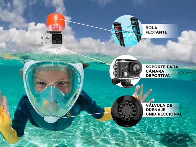 Kit Mascara Snorkel Gadnic + Camara Deportiva 4K - 5