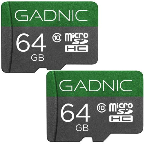 Kit De Dos Memorias Micro SD Gadnic 64GB Clase 10 Adaptador Incluido - 0