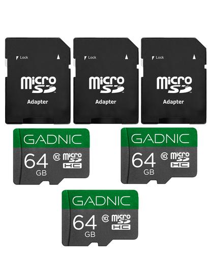 Kit De 3 Memorias Micro SD Gadnic 64GB Clase 10 Adaptador Incluido - 5