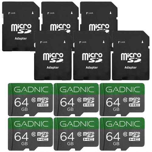 Kit de 6 Memorias Micro SD Gadnic 64GB Clase 10 Adaptador Incluido - 0