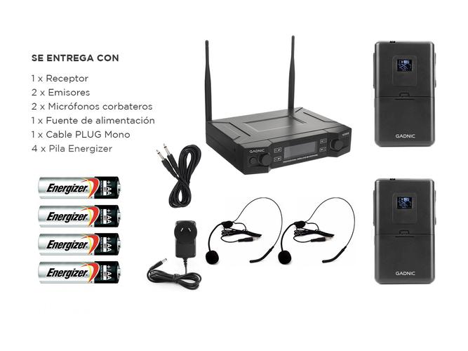 Microfono Inalámbrico Profesional GADNIC + 4 Pilas AA - 6