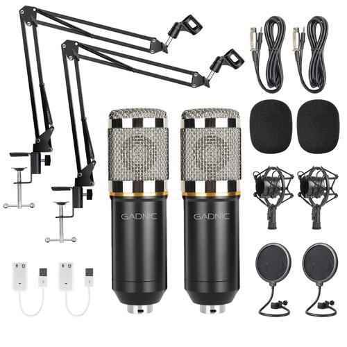 Kit x2 Micrófono Condensador Gadnic + Accesorios - 0