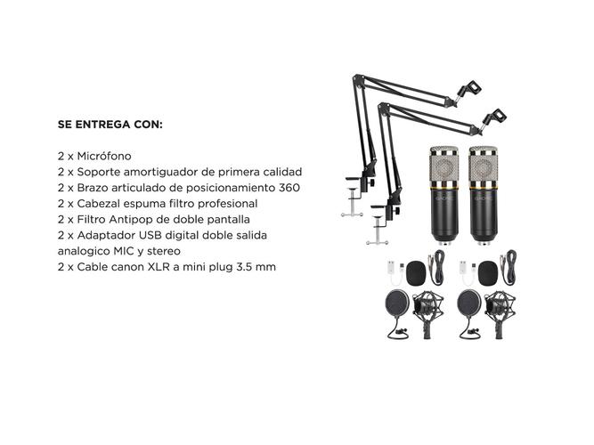 Kit x2 Micrófono Condensador Gadnic + Accesorios - 5