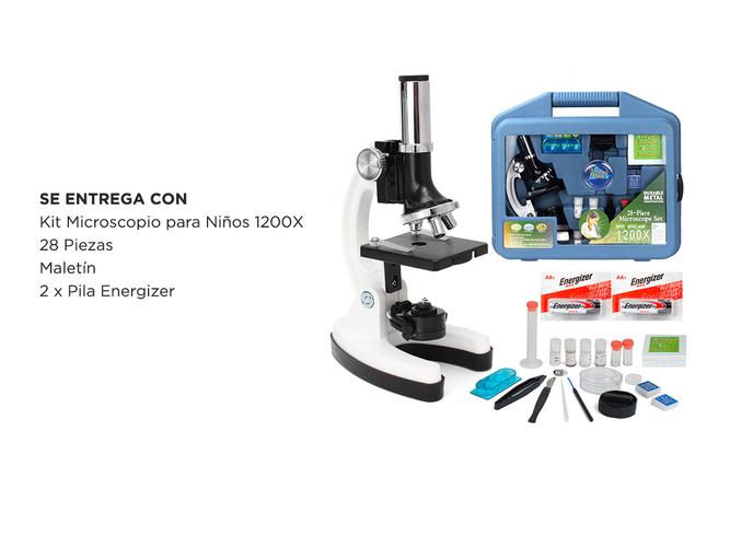 Microscopio Gadnic 1200X Para Niños Kit 28 Piezas + 2 Pilas AA  - 6