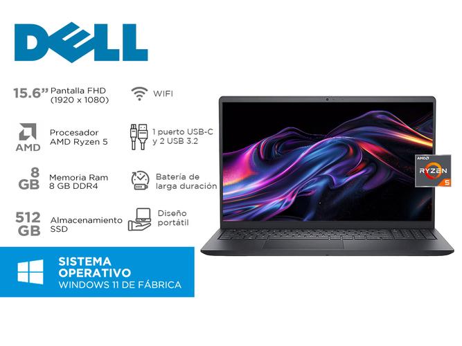 Notebook Dell Inspiron 3535-A766BLK AMD Ryzen™ 5 7530U 8GB 156 FHD 512GB SSD TouchScreen WIN11  - 1