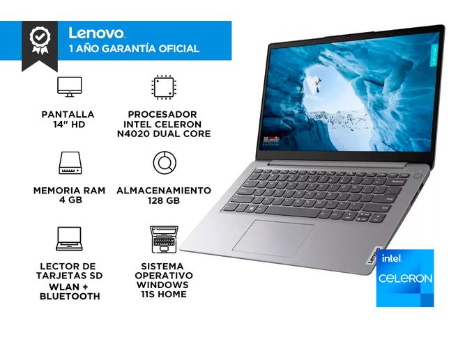 Notebook Lenovo 1 14IGL7 Celeron® N4020 4GB 14 HD 128GB eMMC  WIN11 S - 1