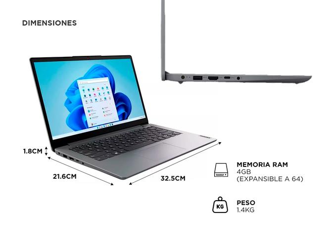 Notebook Lenovo 1 14IGL7 Celeron® N4020 4GB 14 HD 128GB eMMC  WIN11 S - 4