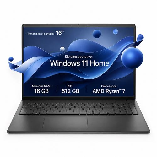 Notebook Dell 16” Táctil FHD IPS AMD Ryzen™ 7 RAM 16 GB SSD 512 GB - 0