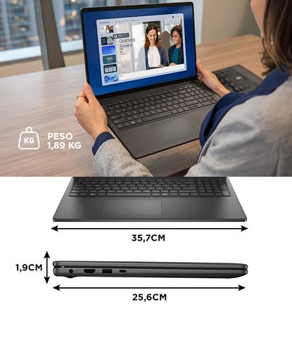 Notebook Dell 16” Táctil FHD IPS AMD Ryzen™ 7 RAM 16 GB SSD 512 GB - 5