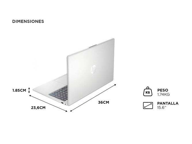 Notebook HP 15-FC0041 AMD Ryzen 5 7520U 512GB SSD 8GB 156 1920x1080 WIN11 NATURAL SILVER  - 5