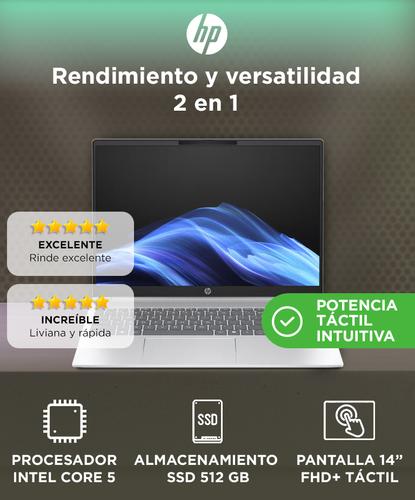 Notebook HP - OmniBook 5 Flip 2-in-1 14 2K Touch-Screen Laptop - Intel Core 5 - 8GB - 512GB SSD - Glacier Silver 14-fp0013dx - 1