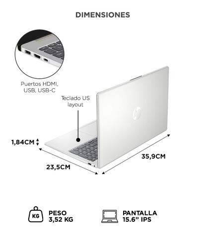Notebook HP 156 FHD IPS Ci7-1255U 16GB RAM 512GB SSD Natural Silver  - 5